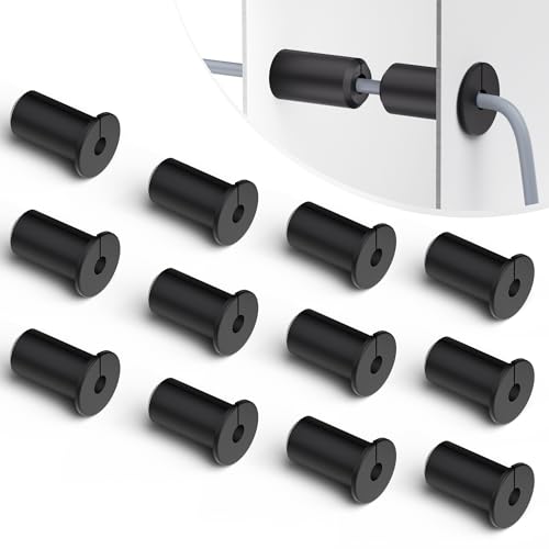 12 PCS Starlink Wall Grommets 3/4 Inch Rubber Wall Bushing Grommet for Starlink Dishy Ethernet Cable 19mm Diameter Hole Waterproof Starlink Cable Routing Kit for Organizing Cord Black 12 Pack - color: Black, size: 12 PCS