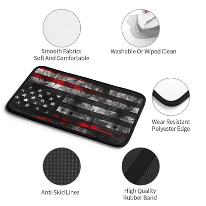 Car Armrest Box Pad American US Flags Car Center Console Cover Pad Black and Red Auto Armrest Cover for Most Vehicle, SUV, Truck Universal Arm Rest Cushion Pads - color: Flags