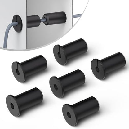 6 Pack Starlink Wall Grommets - 3/4 Inch Rubber Bushing Grommet for Starlink Dishy Ethernet Cable - 19mm Hole - Waterproof Cable Routing Kit - Black - color: Black, size: 6 PCS