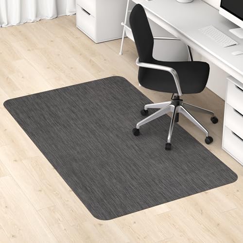 Blvornl Office Chair Mat for Hardwood Floor, 45"x 53" Desk Chair Mat for Hard Wood and Tile Floor, Large Anti-Slip Hard Floor Protector, PVC Mat Desk Rug for Office Home, Black - color: Black, size: 45" x 53"