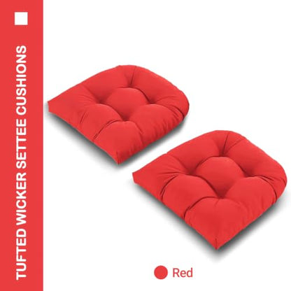 Outdoor Chair Cushions 22x22x4 Inch Set of 2, Red - color: Red, size: 22x22x4"