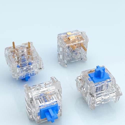 Zhouwang 35Pcs Crystal Blue Switch,1Pcs Kailh Box Experience Switch,Crisp Clicky,Suitable clicker for 3D Prints and Mechanical Gaming Keyboards. - color: Crysta Blue, size: 36Pcs
