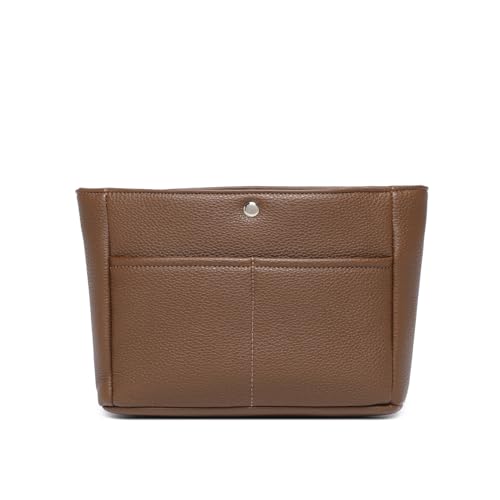 YONEBN waterproof Storage Bag Lightweight Large Capacity nylon Bag Inner Bag Handbag Organizer - color: Pu/Toffee Brown
