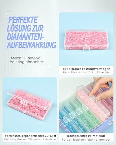 8pcs ForeverYoung Extra Large Diamond Art Storage Containers Tray, Diamond Art Accessories Diamond Painting Trays with Lids, 2-in-1 Diamond Art Trays and Diamond Painting Storage, Purple Box - size: 8pcs Extra Large Refill set
