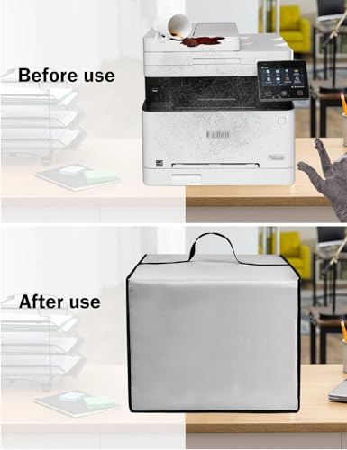 Printer Dust Cover Heavy Duty Anti-static Waterproof Nylon Cover for Canon Color Image CLASS MF656Cdw / Color Image CLASS MF753Cdw Wireless Duplex Laser Printer (Silver) - color: silver