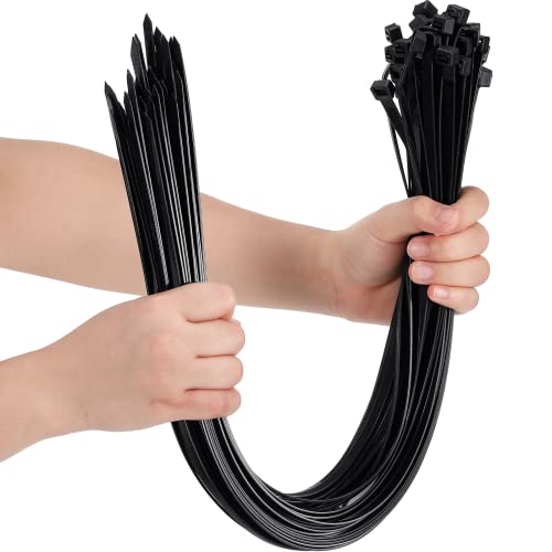 Shappy 24 Inch 50 Pcs Zip Ties Heavy Duty Strong Large Cable Wire Ties Zip Industrial Sturdy Wire, Awnings Tying Branches Bundling of Crops Fixed Water Pipes (Black) - color: Black, size: 24 inch