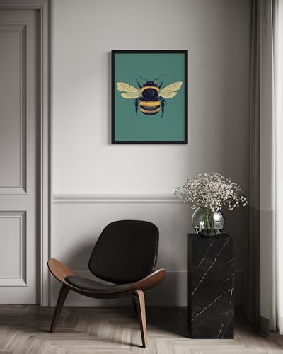 Bee Wall Art Print Poster, Insect Posters Prints Enntomological Painting Artwork 221 (Bee, 24 x 36 inches, Unframed) - color: Bee, size: 36"L x 24"W