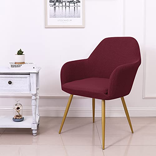 Yonus Dining Room Chair Slipcovers Parsons Chair Covers Sets Armchair Covers Removable Chair Protector Cover Seat Slipcovers for Living Room (1, Wine) - color: Wine, size: 1