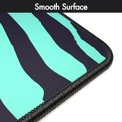 Gamer Boss - Gaming Mouse Pad - 48 x 24 Inches - 4mm Thick with Stitched Edges, Non-Slip Rubber Base, Premium Cloth Mousepad, Desk Mat for Laptop, Keyboard, Computer & PC (Mega, Blue Zebra) - color: Blue Zebra, size: 48" x 24"