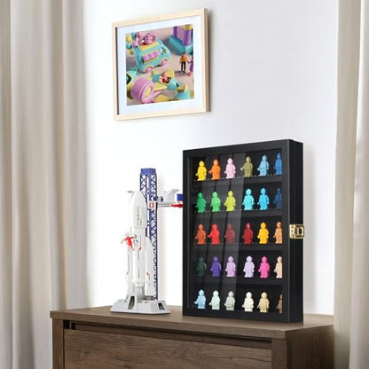 TJ.MOREE Minifigure Display Case for Collectibles, Mini Figure Display Case Wall Mount, 11 x 13.4 inches Black - color: Black-5-tier