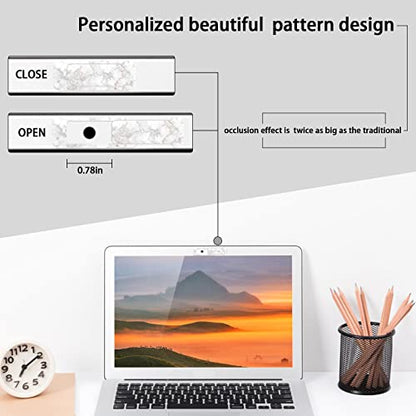 Webcam Cover, 3 Pieces, Laptop Camera Cover, Privacy Shielding Capacity is Twice as Big as The Traditional, Suitable for Computer Mobile Phones, laptops, Tablets and so on (White Marble) - color: White marble