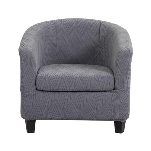 KRFOONN Club Chair Slipcover 2 Piece Stretch Printed Round Barrel Chair Covers Removable Tub Chair Slipcover with Elastic Bottom Chair Coverings Furniture Protector Cover for Living Room, B61 - color: Colorb61