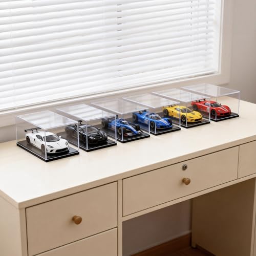 Model Car Display Case, 1:32 Scale Acrylic Display Box for Cars, Stackable Dustproof Storage Boxes for Collectibles, Figures and Memorabilia, 7.2 x 3.1 x 2.9 inch - size: 7.2 x 3.1 x 2.9 inch