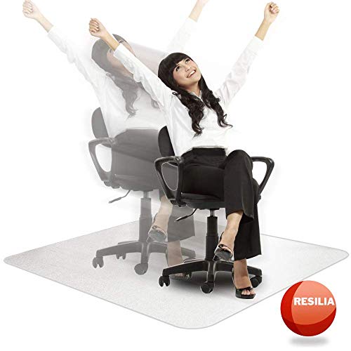 Resilia Office Desk Chair Mat - for Low Pile Carpet (with Grippers) Clear, 30 Inches x 48 Inches, Made in The USA - color: Clear, size: 30" x 48" without lip