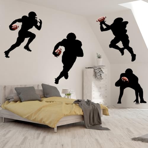 Football Wall Decals,American Footballs Art Wall Sticker,Peel and Stick Sport Footballs Wall Decor Stickers for Children's Rooms, Boys' and Girls' bedrooms, and Sports-Themed Decor
