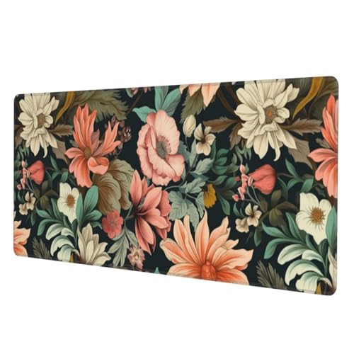 Japanese Floral Aesthetic Flowers Gaming Mouse Pad, Large Mouse Pad for Desk Mat XXL XL Mousepad, Big Keyboard Pad Office Desk Accessories Decor - color: Japanese Floral