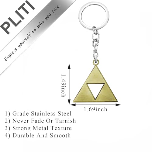 PLITI Video Game Inspired Gift Video Game Lover Gift Triangle Symbol Keychain For Gamer - color: Triangle Ky