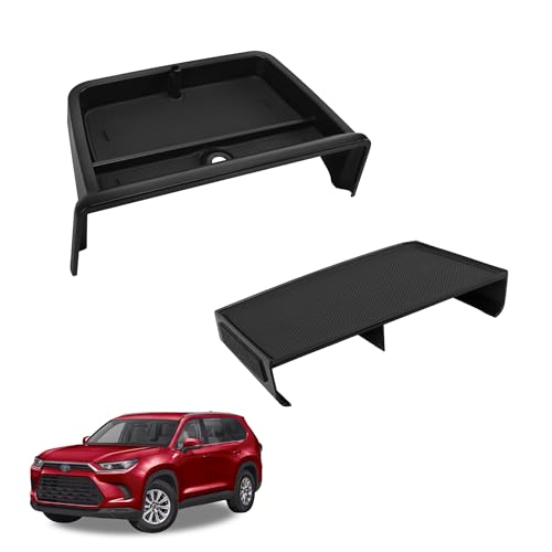 Center Console Organizer Compatible with 2023-2025 2026 Toyota Grand Highlander Interior Accessories, Console Organizer Tray ＆ Dash Holder Storage Box Insert Tray with Sunglasses Holder - size: Dashboard Storage Box 2PC