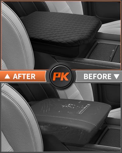 Shademax Custom Fit for Center Console Cover 2019-2024 2025 2026 GMC Sierra 1500/Chevy Silverado 1500 2500HD 3500HD Armrest Cushion Pad Cover PU Leather Sierra Silverado Accessories Anti-Scratch Black - size: for 2019-2026 Silverado/Sierra Bucket Seat
