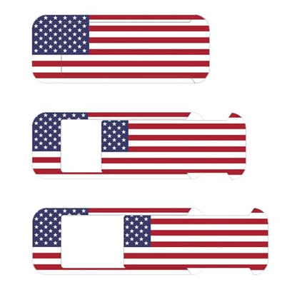 Webcam Cover, Laptop Camera Cover Slide, Ultra-Thin, US Flag Pattern Design, Web Camera Cover fits Laptop, Desktop, PC, Macboook Pro, iMac, Computer, Protect Your Privacy & Security - color: Oversized -us flag -3 packs