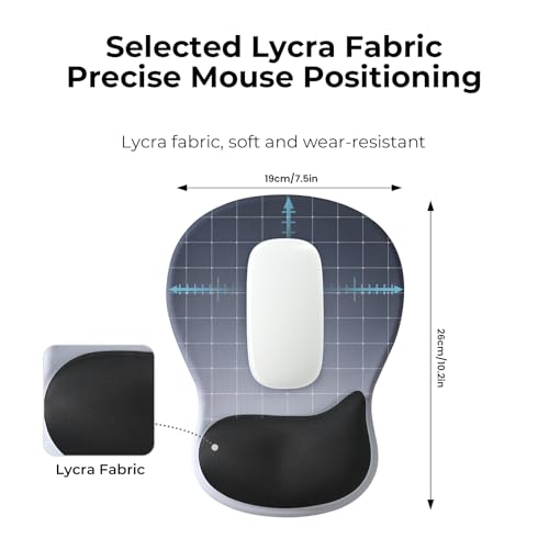 EooCoo Ergonomic Mouse Pad with Gel Wrist Rest Support Middle Concave Design, Relieve Wrist Pain Mousepad, Non-Slip Base for Laptop, Computer, Office Desk Accessories, Carpal Tunnel Syndrome - color: Deep Blue
