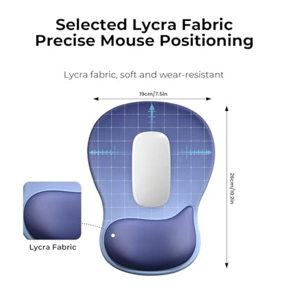 EooCoo Ergonomic Mouse Pad with Gel Wrist Rest Support Middle Concave Design, Relieve Wrist Pain Mousepad, Non-Slip Base for Laptop, Computer, Office Desk Accessories, Carpal Tunnel Syndrome Navy Blue - color: Navy Blue