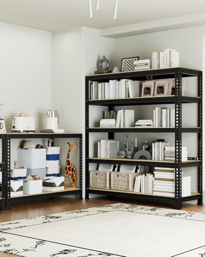 PrimeZone 32" W x 16" D x 63" H Storage Shelves - 5 Tier Adjustable Garage Storage Shelving, Heavy Duty Metal Storage Utility Rack Shelf Unit for Warehouse Pantry Closet Kitchen, Black - size: 32"W x 16"D x 63"H