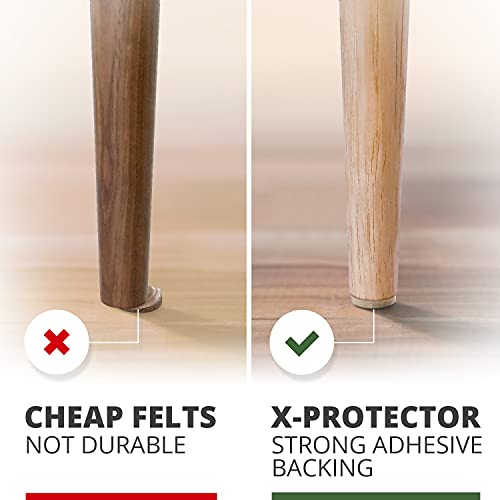 Best Felt Furniture Pads X-PROTECTOR - 48 Premium Chair Felt Pads Floor Protector for Furniture Feet Wood Hardwood Floors - Protect Your Hard Floors! (Beige) - size: 48 PCS 1" Beige, Round