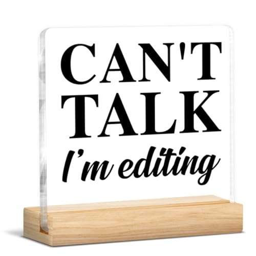 Photographer Gifts for Men Women, Gifts for Photographer Photography Lovers, Can't Talk I'm Editing Clear Acrylic Desk Decorative Sign Office Home Decor - color: B-Photographer