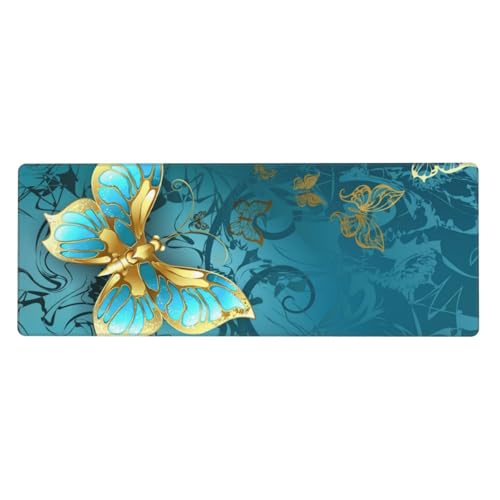 Colored Beautiful Butterflies Mouse Pad Large Gaming Mousepad Non-Slip Rubber Base Keyboard Mouse Mat for Laptop Keyboard Desktop 31.5 x 11.8 inch - color: Colored Beautiful Butterflies