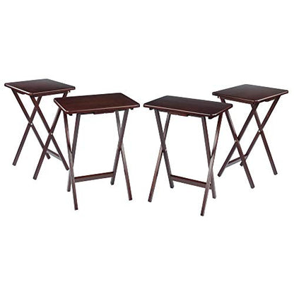 Winsome Alex Set of 2 Foldable Snack Tables, Easy to Store Small Portable Fold Up Table Set for Kitchen, Living Room TV Dining, Crafts, Puzzles, Work From Home - size: 4 - Tables
