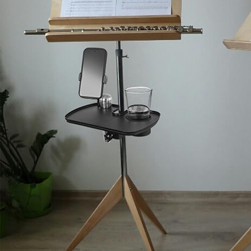 Plastic Microphone Stand Tray Stage Concert Performance Vocal Guitar Accessory with Drink Holder and Microphone Holder (Deluxe B), ahy00