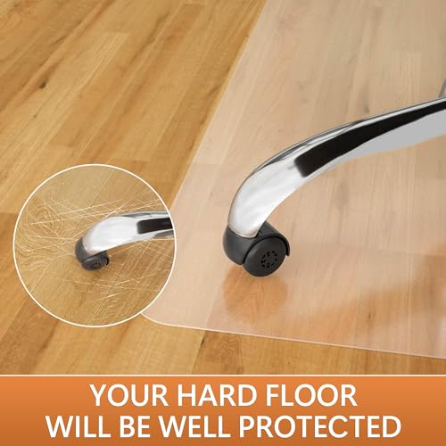 Office Chair Mat, 30" x 48" Vinyl Desk Chair Mat Clear Floor Protector Mat for Hardwood Floor/Rolling Chair Office & Home, Easy Glide and Flat Without Curling - color: For Hard Floor, size: 30" x 48" Rectangular