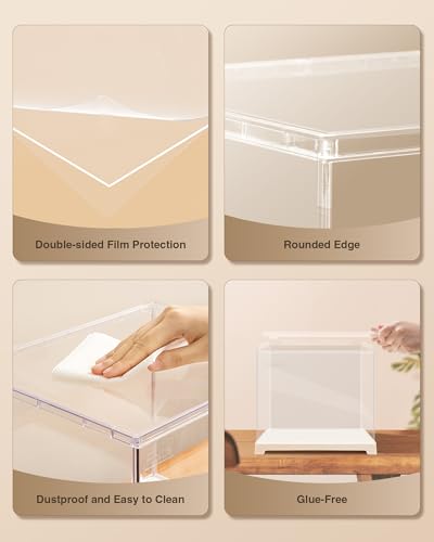Rowood Display Box,Dustproof Acrylic Display Case for Miniature House Kit,Book Nook,3D Puzzle(11.3x9.3x9.6inch)
