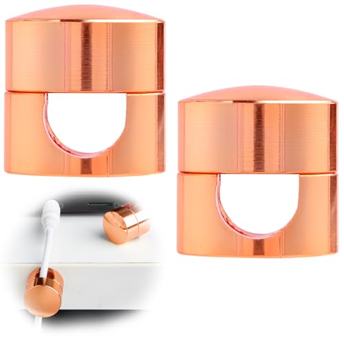 SmallCat 2 Sets Charger Holders for Cords, Rose Gold Color Adjustable Cable Anchor Holders, Adhesive Metal Cord Clips, Cable Management Wire Organizers for Desk, Office, Nightstand - color: Rose Gold Color,2sets