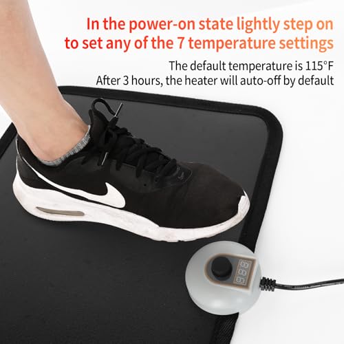 Electric Heated Floor Mats - AC 110V Foot Heater, Heated Foot Warmer Mat Under Desk for Office and Home (Black) - color: Black