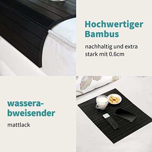 GEHE Sofa Arm Tray Table - Flexible/Foldable Couch Arm Table Perfect for Drink & Snacks (16.5" L x 13.25" W x 0.4" H, Black) - color: Black