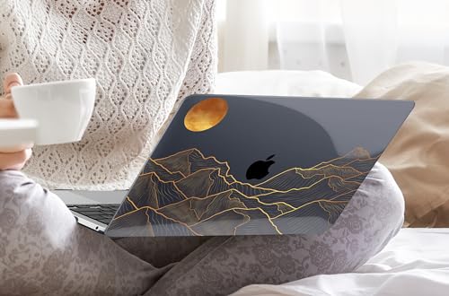 DONGKE Compatible with MacBook Pro 13 inch Case 2024 2023-2020 Release A2338 M2/M1 A2251 A2289 with Retina Display & Touch ID, Plastic Hard Shell & Keyboard Cover & Screen Film - Abstract Mountain - color: Abstract Mountain X692