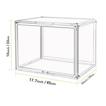 GUDEMAY Large Clear Stackable Plastic Storage Bins with Door, Dustproof Figures Collectibles Display Case, Football & Motorcycle Helmet Showcase, Basketball, Memorabilia Organizer Box (XL, Count, 1) - size: XL