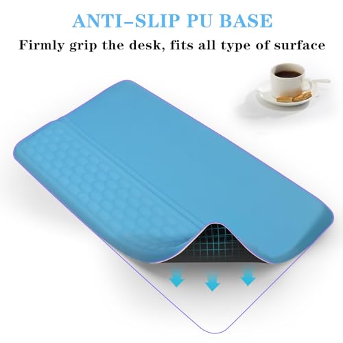 Computer Keyboard Stand Pad with Wrist Rest, Ergonomic Comfy Tilted Keyboard Stand Riser Holder Pad for Office Home (Blue) - color: Blue