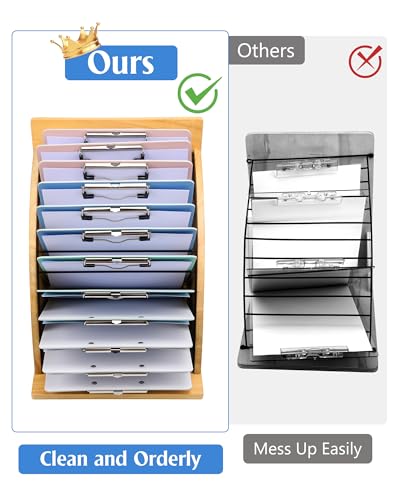 HULISEN Clipboard Holder + Desk Tray and Pencil Holder Set