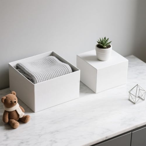 6Pcs Buffet Risers, Food Risers for Buffet Table, Acrylic Display Stands for Party Catering Desset Jewelry Collectibles, Acrylic Cube Boxes with Hollow Bottoms White(10"-9"-8"-7"-6"-5") - size: 10"-9"-8"-7"-6"-5"