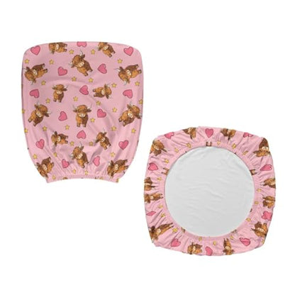 Highland Cow Office Chair Cover Dust Proof Computer Chair Seat Cover 2 Piece Dorm Computer Rotating Chair Slipcover Chair Padded Cover Anti-Slip Desk Accessories - color: Highland Cow Valentines