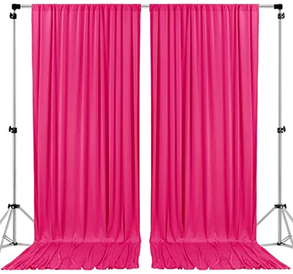 AK TRADING CO. 10 feet x 8 feet IFR Polyester Backdrop Drapes Curtains Panels with Rod Pockets - Wedding Ceremony Party Home Window Decorations - Fuschia - color: Fuschia