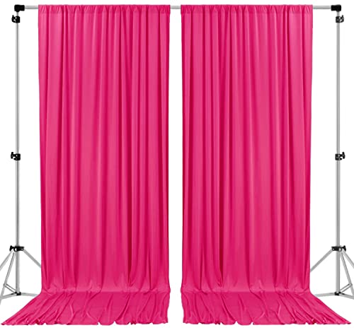 AK TRADING CO. 10 feet x 8 feet IFR Polyester Backdrop Drapes Curtains Panels with Rod Pockets - Wedding Ceremony Party Home Window Decorations - Fuschia - color: Fuschia