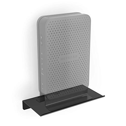Koova WiFi Router or Speaker Shelf | Floating Shelving for Cable Box, Modem, Gaming System & Streaming Media Devices | Vented Airflow Metal Panel | Display Shelf - size: Koova Router Shelf for Vertical Routers