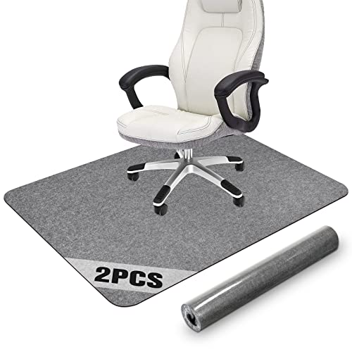 2 Pack Office Chair Mat for Hardwood Floor, 55"x35" Desk Chair Rug, Large Anti-Slip Floor Protector for Home Office Light Grey (Roll Packaging) - color: 2-pack Light Grey, size: 55" x 35"