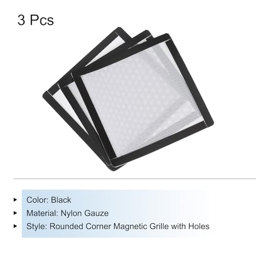 MECCANIXITY 3PCS PC Dust Filter, 150x150mm Magnetic Frame PVC Computer Case Cooler Dustproof Mesh Cover Fan Grills for Computer Chassis Speakers, White