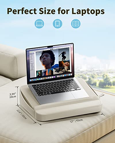 SAIJI Computer Lap Desk with Pillow Cushion,Ultra Lightweight Portable Computer Stand Desk for Couch, Bed & Chair - size: Medium