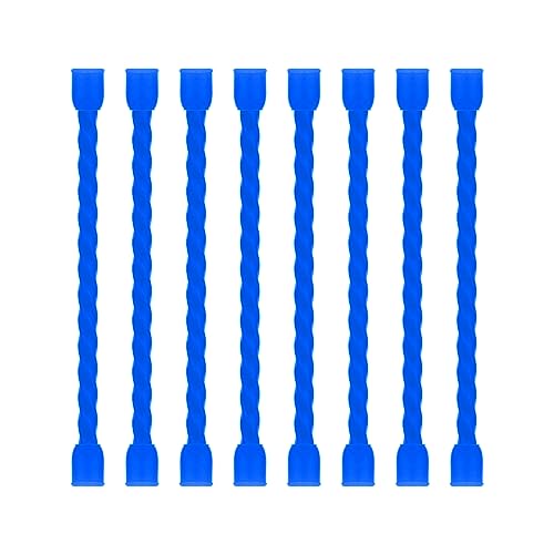 8Pcs 3-inch Silicone Cable Ties Reusable Steel-Core Silicone Twist Colorful Cable Tie Straps for Bundling and Organizing, Bendable Holder Strap for Indoor and Out All Purpose, Blue - color: Blue, size: 3 Inch